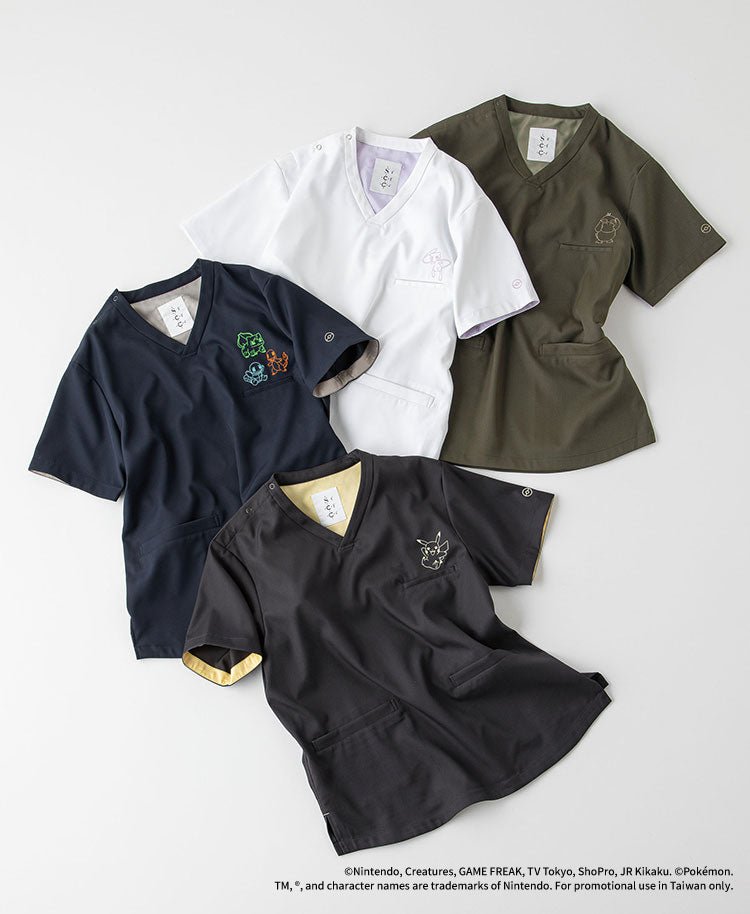 男女通用款 Scrub Canvas Club:<BR>寶可夢刷手衣 - Classico克萊希台灣官方網站 - スクラブ